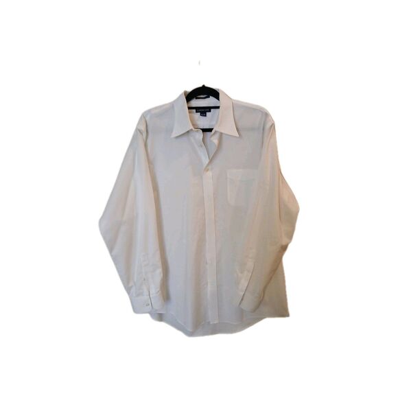 Lands’ End Men’s White Dress Shirt 17-36 Tall No Iron Long Sleeve Button Up - Picture 1 of 15